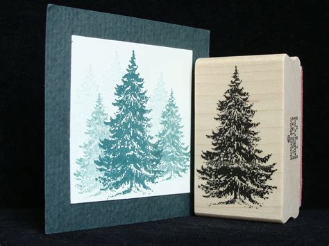 pine tree rubber stamp